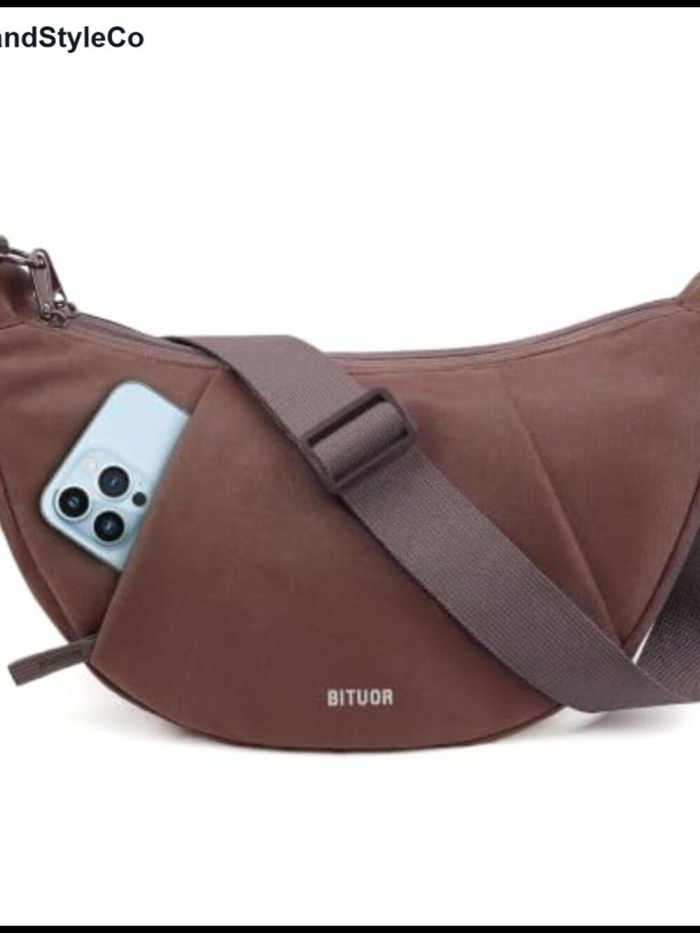 Anti-theft Crossbody Bag Crescent Hobo Shoulder Purse Water-resistant Nylon